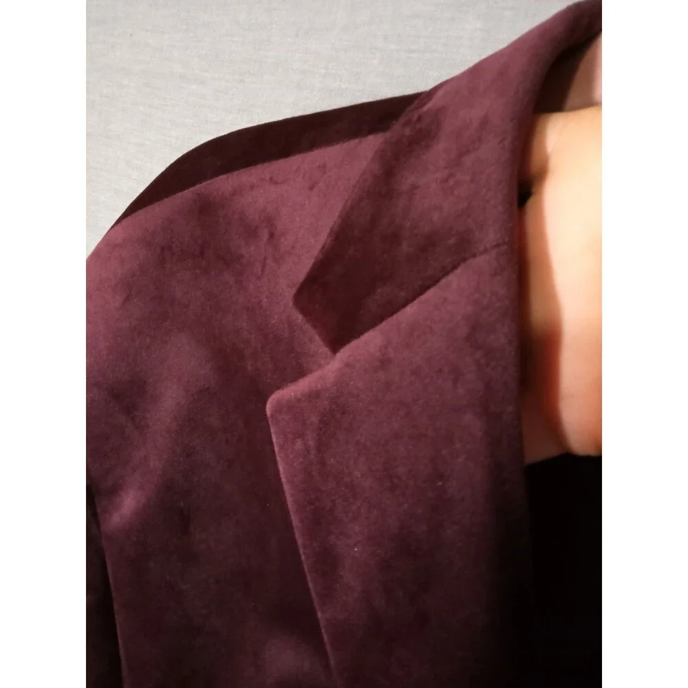 Linea Uomo Blazer 56R Velvet Burgundy Blazer Sport Coat  Regular NWT New